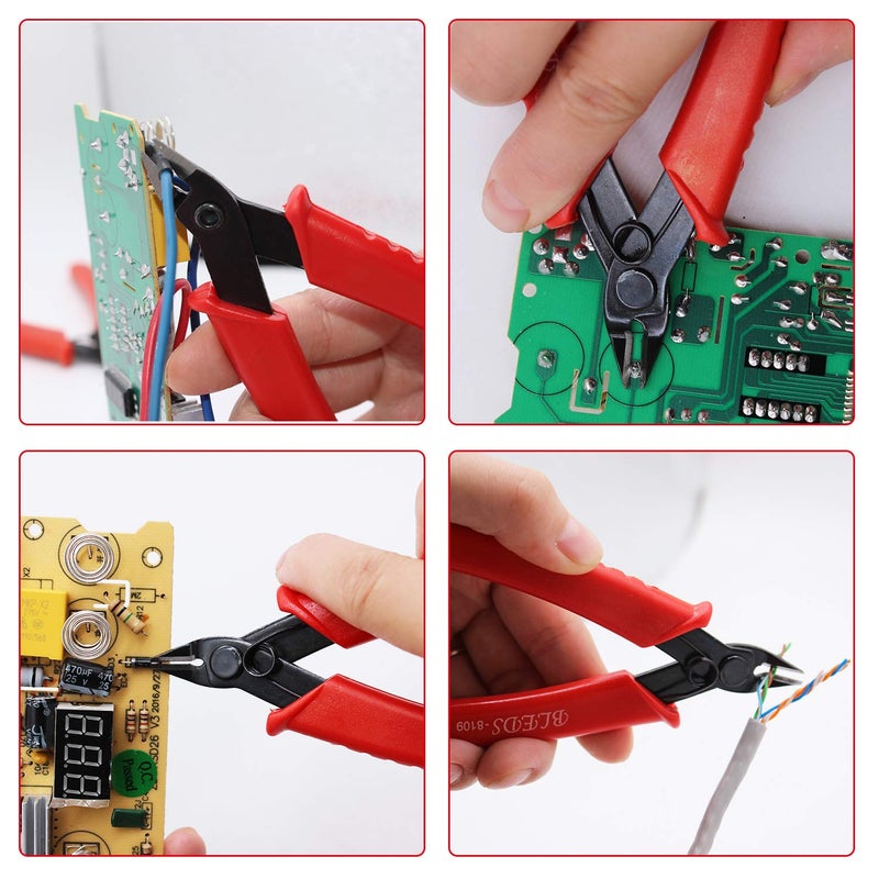 BLEDS Flush Cutter, Wire Cutters, BS-8109 Soft Wire Cutter Pliers Precision Micro Cutter Anti-Slip Flush Cutter for Electronics Aluminum Jewelry 3D Printing Copper Wire Cables Floral - Image 5